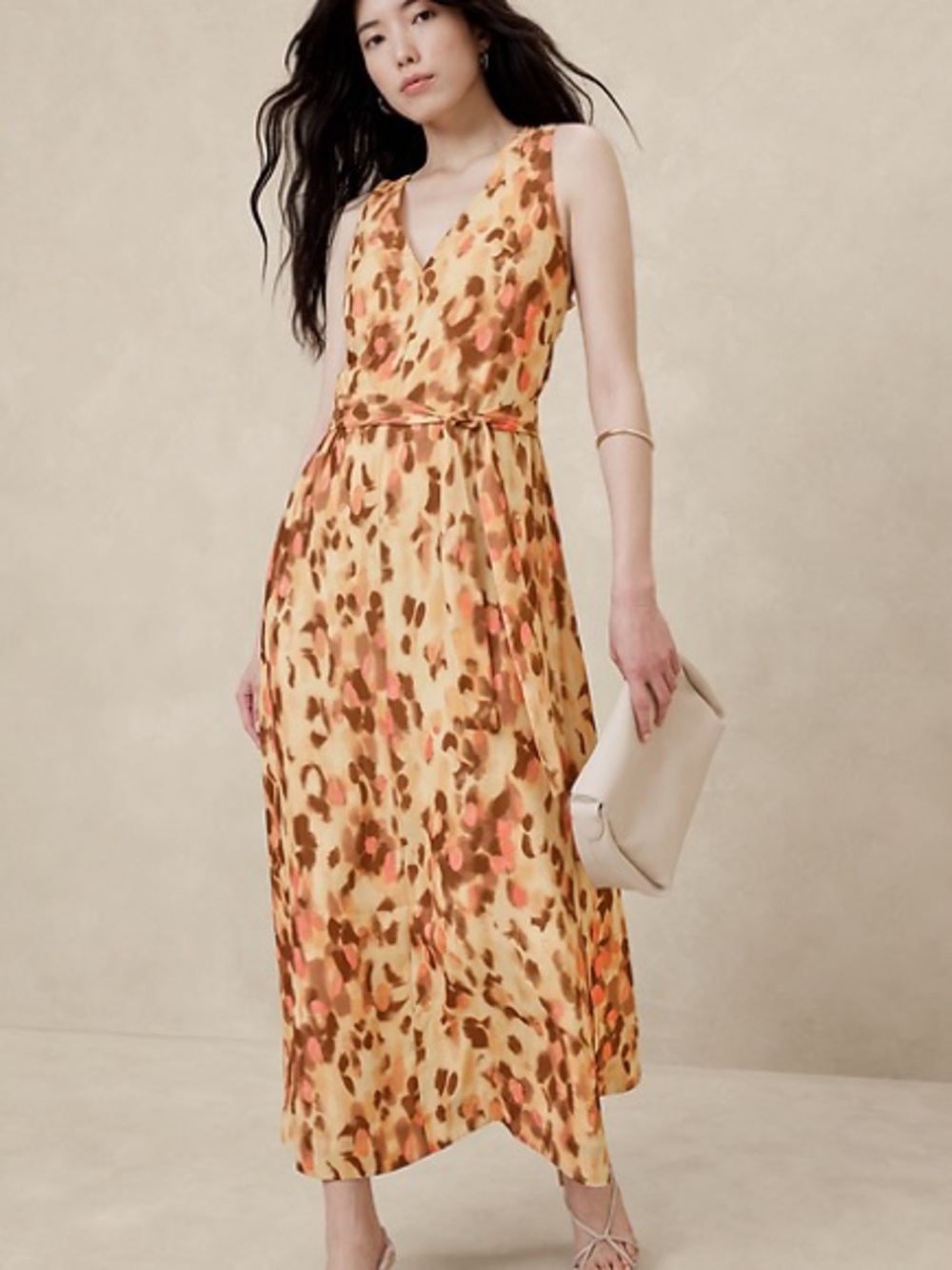 Banana Republic Chiffon Twist-Back Maxi Dress